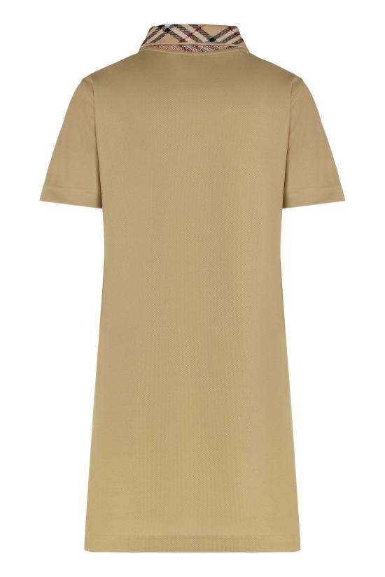 25FW 버버리 체크 칼라 코튼 폴로 셔츠 드레스 8110342121046 B8626 BROWN - BURBERRY