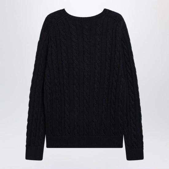 26SS 폴로 랄프로렌 로고 자수 케이블 니트 스웨터 710775885001CO HN BLUE - POLO RALPH LAUREN