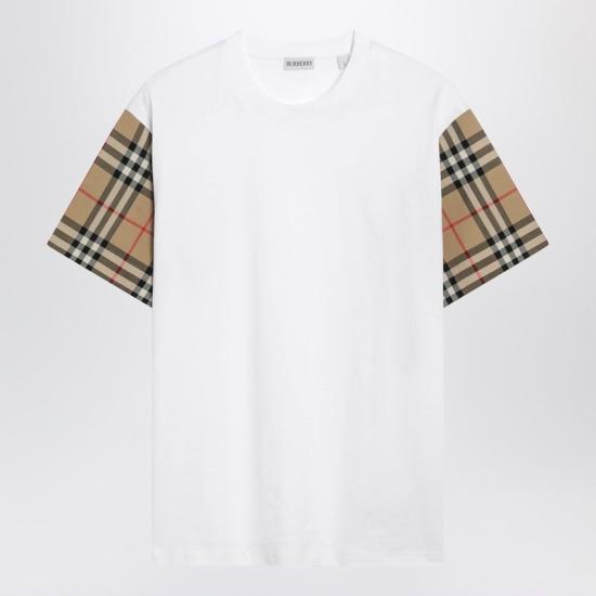 25FW 버버리 체크 코튼 티셔츠 8073029121048 A1464 WHITE