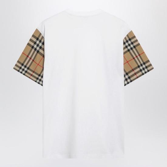 25FW 버버리 체크 코튼 티셔츠 8073029121048 A1464 WHITE - BURBERRY