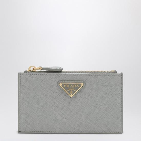 25FW 프라다 사피아노 가죽 지퍼 카드 지갑 1MC086QHH F0424 GREY
