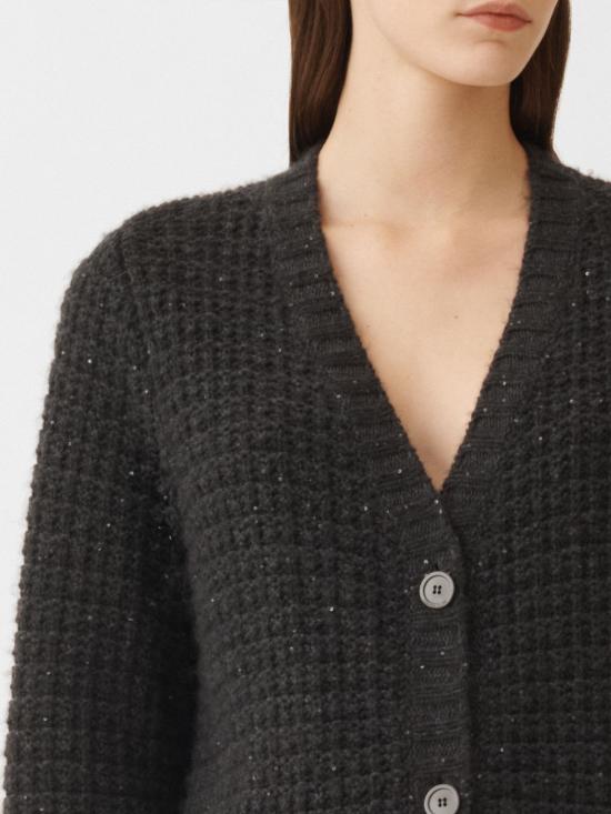 25FW 파비아나 필리피 플래티넘 시퀸 장식 가디건 MAD225F540L617 8070 Grey - FABIANA FILIPPI