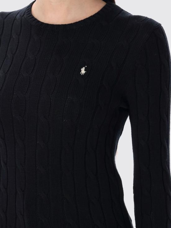 26SS 폴로 랄프로렌 폴로 자수 케이블 니트 스웨터 211971869 006 Black - POLO RALPH LAUREN