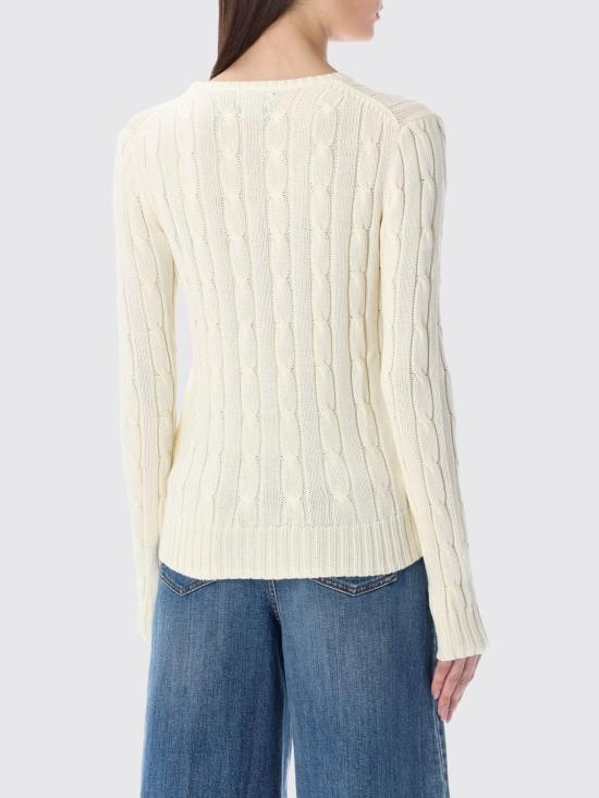 26SS 폴로 랄프로렌 폴로 자수 케이블 니트 스웨터 211971869 015 White - POLO RALPH LAUREN