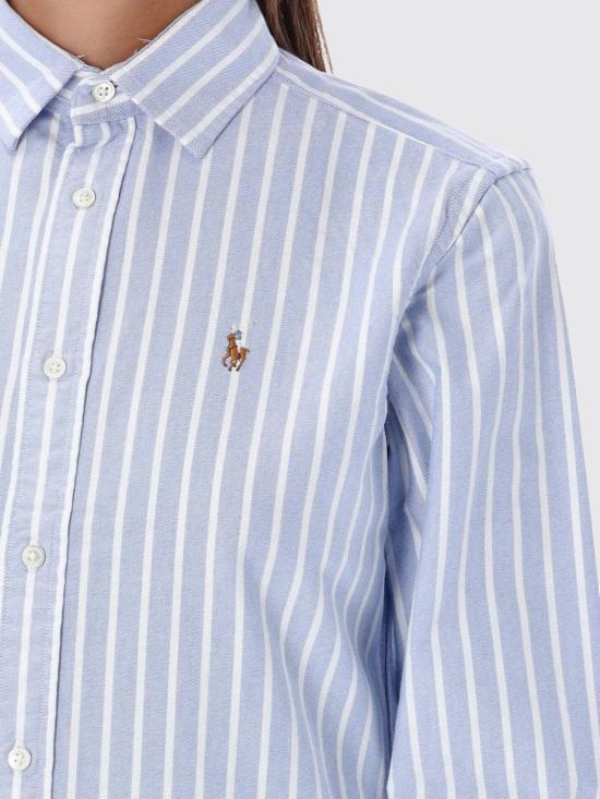 26SS 폴로 랄프로렌 슬림 핏 스트라이프 옥스포드 셔츠 211891377 004 Sky - POLO RALPH LAUREN