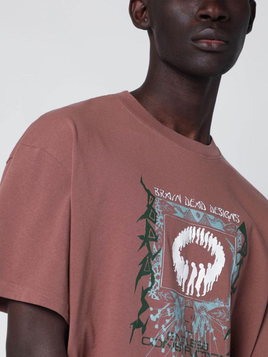 25FW 브레인데드 반팔 티셔츠 BDF25T00O046 NU Brown - BRAIN DEAD