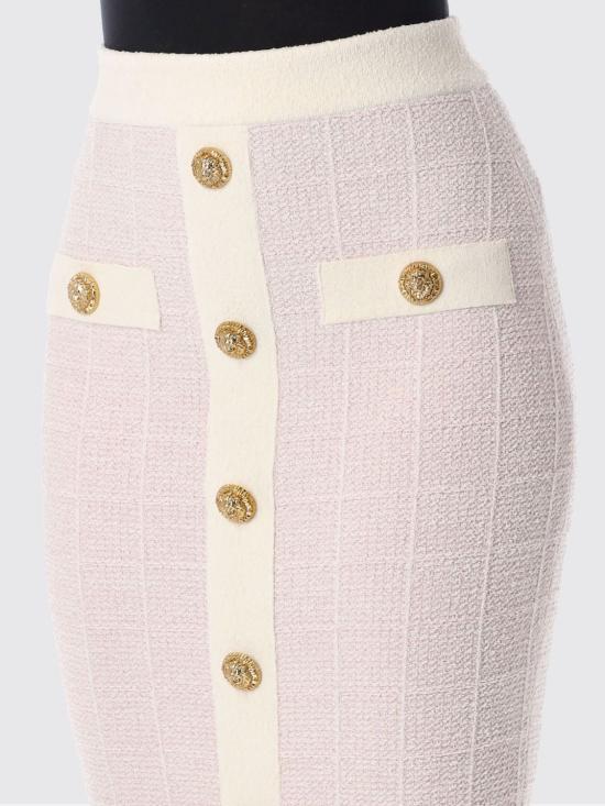 26SS 발망 롱 스커트 GF1LD024KJ48 OIB Pink - BALMAIN