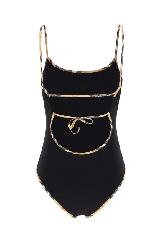 26SS 버버리 체크 트리밍 원피스 수영복 8118807 A1189 BLACK - BURBERRY