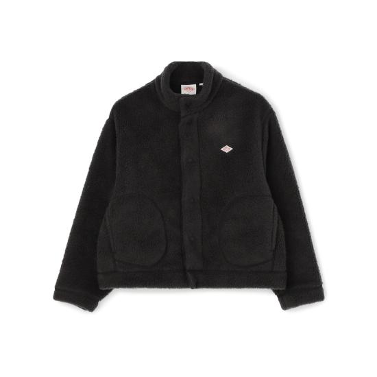  단톤 더블 페이스 보아 스탠드 칼라 가디건 DTA0699 WNN BLACK DOM