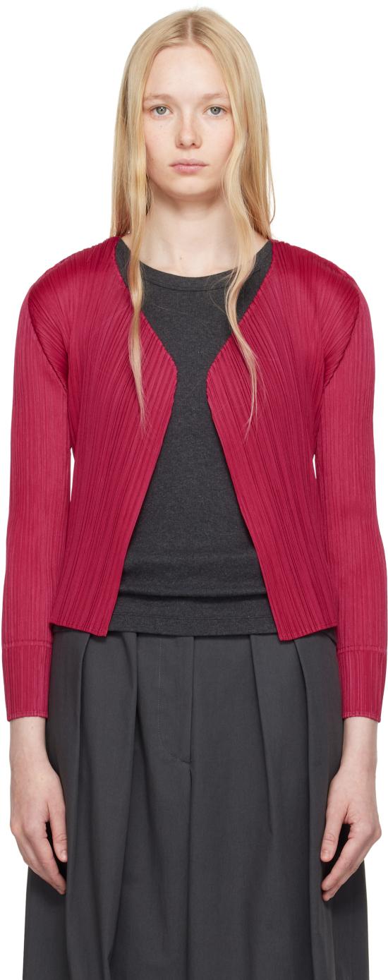 25SS 플리츠플리즈 가디건 PP57JO40523 CARMINE DOM