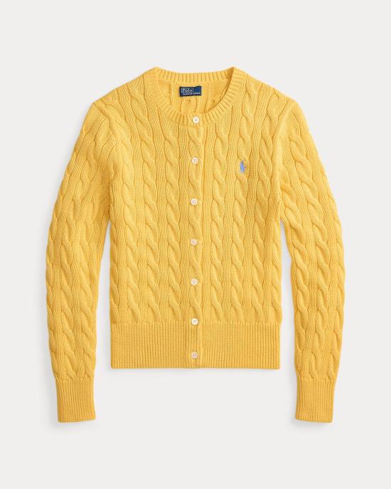 25FW 폴로 랄프로렌 폴로 자수 케이블 니트 가디건 211971868011 FALLYELLOW DOM