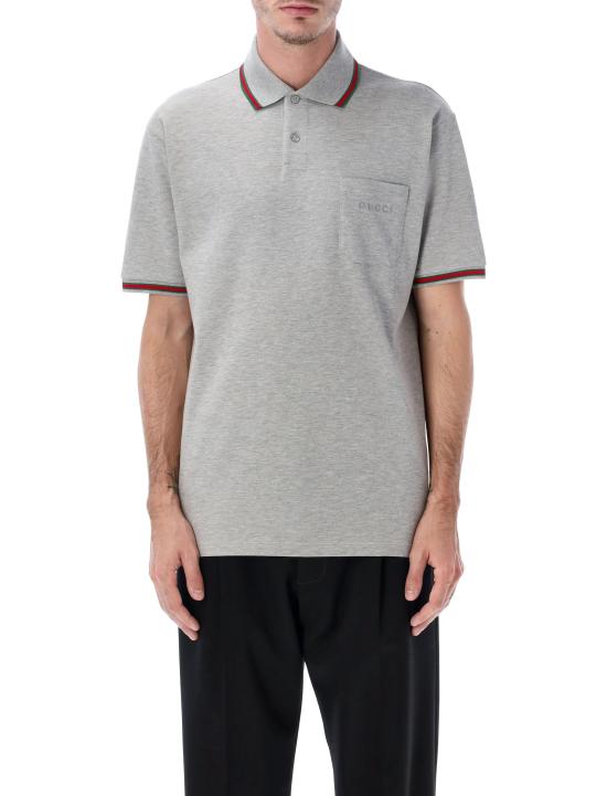 25FW 구찌 코튼 폴로 셔츠 795174XJHEE 1056 GREY