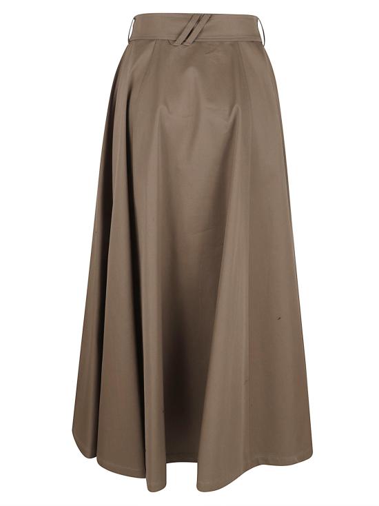 25FW 버버리 개버딘 트렌치 미디 스커트 8113541 A3324 CLAY BROWN - BURBERRY