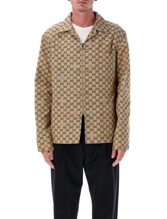 25FW 구찌 캔버스 자켓 833305ZAS81 2137 CAMEL BEIGE MULTICOLOR