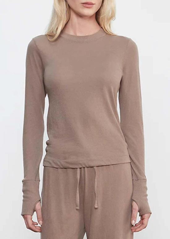  엔자 코스타 블라우스 이지 커프드 크루 탑 - ENZA COSTA