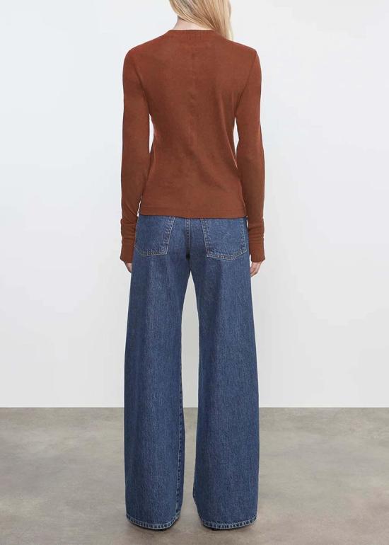  엔자 코스타 블라우스 이지 커프드 크루 탑 - ENZA COSTA