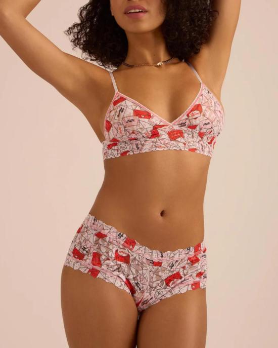  행키 팽키 팬티 핸키 팽키 프린트 보이쇼츠, 러브 래핑 화이트 - HANKY PANKY