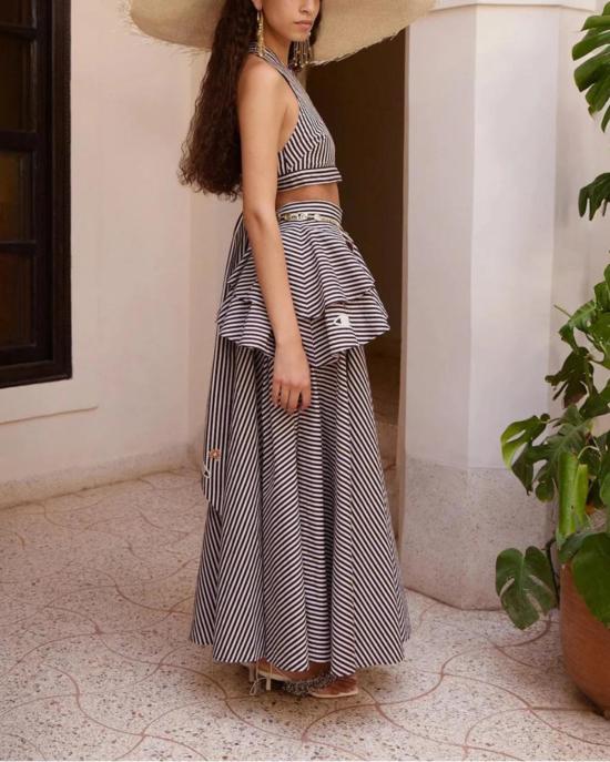  알레메 미디 스커트 알레마이스 시로코 자수 스커트 브라운 - ALEMAIS