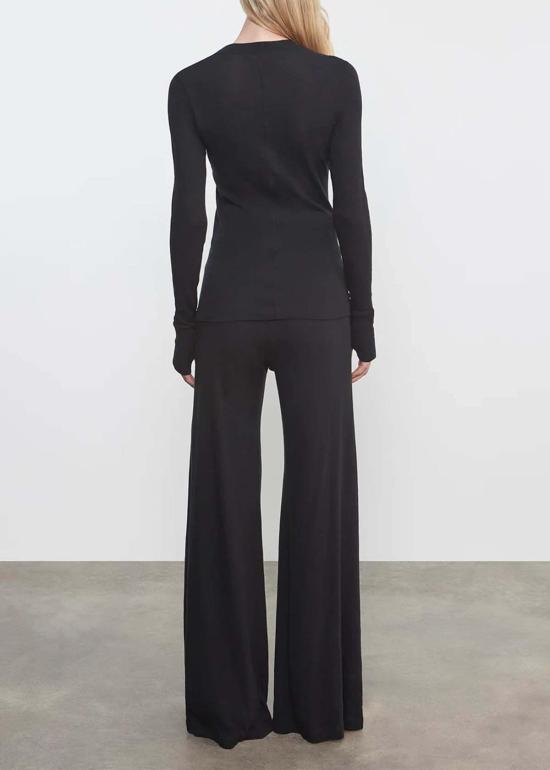  엔자 코스타 블라우스 이지 커프드 U 탑 블랙 - ENZA COSTA