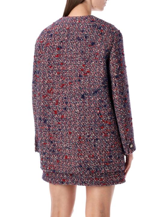 25FW 구찌 울 부클레 자켓 836492ZATNT 4956 BLUE RED MULTI - GUCCI