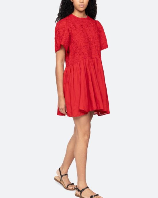  씨뉴욕 숏 원피스 Sea Ny Imogen 솔리드 S/Slv 드레스 레드 - SEA NY