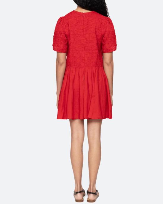  씨뉴욕 숏 원피스 Sea Ny Imogen 솔리드 S/Slv 드레스 레드 - SEA NY