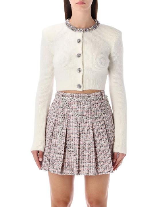 25FW 셀프 포트레이트 엠벨리시드 트림 가디건 AW25135CC CREAM