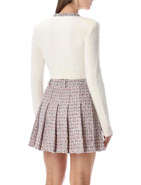 25FW 셀프 포트레이트 엠벨리시드 트림 가디건 AW25135CC CREAM - SELF PORTRAIT