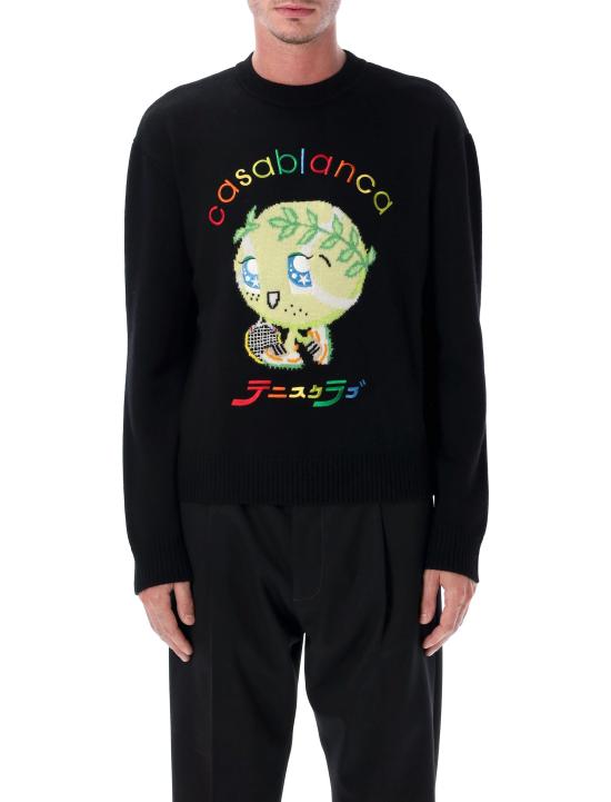 25FW 카사블랑카 니트웨어 M AW25 KW 1099 01 KAWAII KAWAII TENNIS BOY