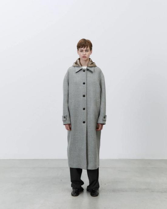  알리지 코트 알리시 롱 후드 울 - ALYSI