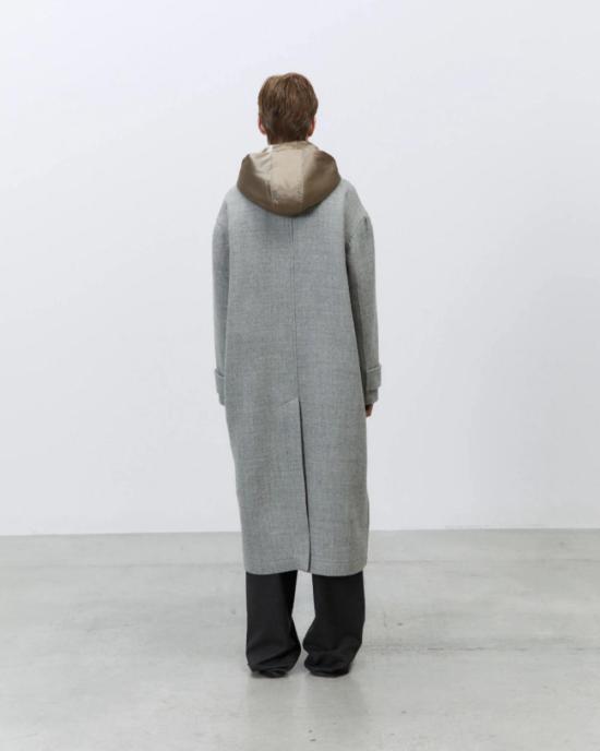  알리지 코트 알리시 롱 후드 울 - ALYSI