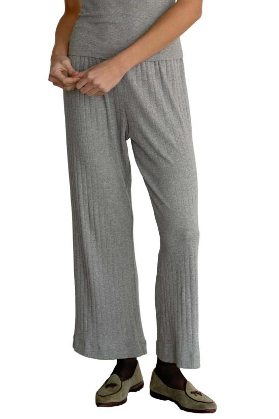  도니 크롭 팬츠 . 포인텔 심플  헤더 그레이