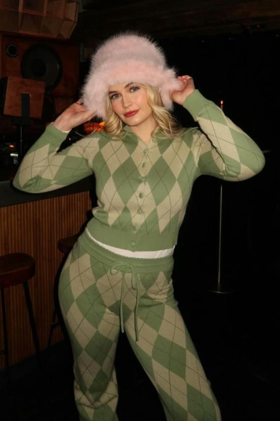  하우스오브써니 스트레이트 팬츠 하우스 오브 써니 아가일 라운지 팬츠 말차 - HOUSE OF SUNNY