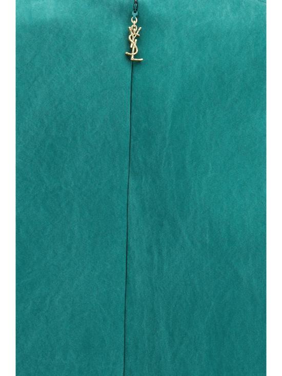 25FW 생로랑 숏 원피스 848977Y5J30 3129 GREEN - SAINT LAURENT