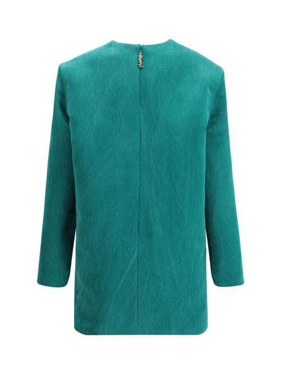 25FW 생로랑 숏 원피스 848977Y5J30 3129 GREEN - SAINT LAURENT