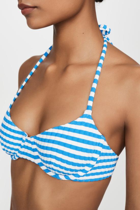  솔리드 앤 스트라이프 비키니 수영복 진저 타이 비키니 아주어 스트라이프 리브 - SOLID AND STRIPED