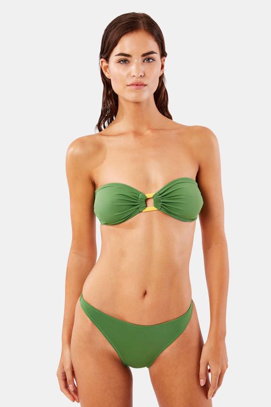  솔리드 앤 스트라이프 비키니 수영복 타티 바텀 그래스