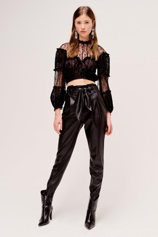 포러브앤레몬스 스트레이트 팬츠 For Love & Lemons Dillon 하이웨이스트 팬츠 블랙