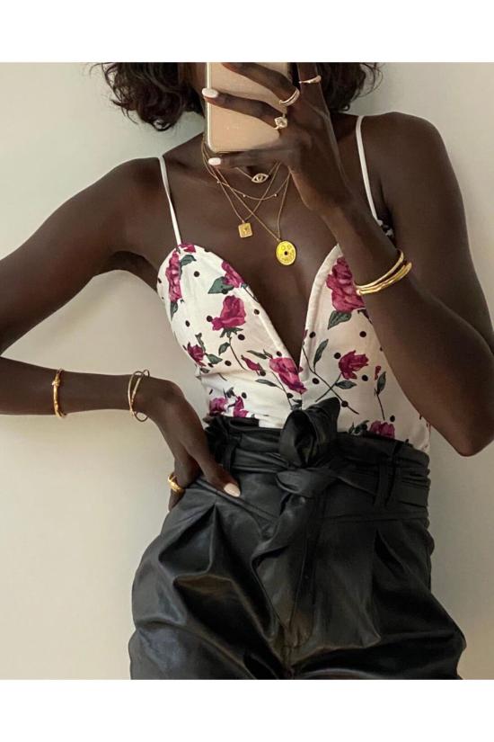  포러브앤레몬스 스트레이트 팬츠 For Love & Lemons Dillon 하이웨이스트 팬츠 블랙 - FOR LOVE & LEMONS