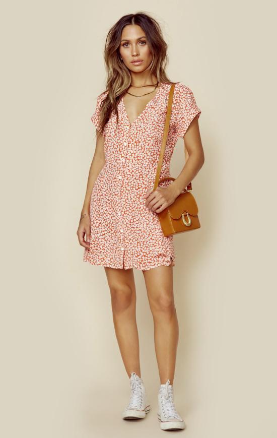  Capulet 숏 원피스 캐퓰릿 메이블 미니 드레스 탠저린 플로럴 - OTHER BRANDS