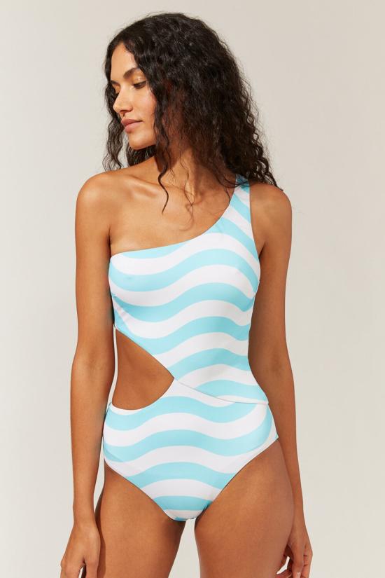  솔리드 앤 스트라이프 원피스 수영복 클라우디아 리버시블 원피스 프레쉬 에어