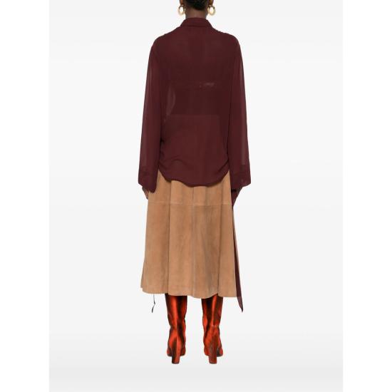 26SS 더프랭키샵 셔츠 VERLIN SHEER BURGU RED - THE FRANKIE SHOP