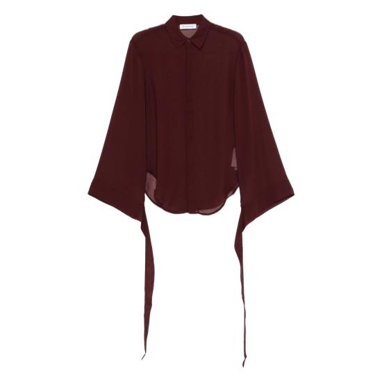 26SS 더프랭키샵 셔츠 VERLIN SHEER BURGU RED