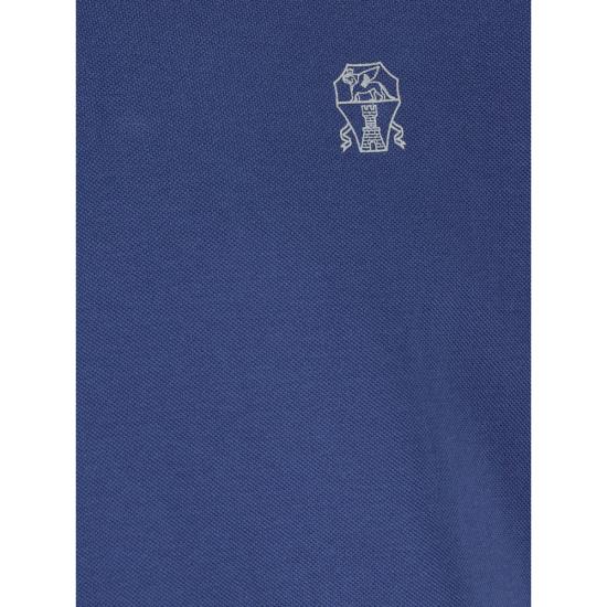 26SS 브루넬로 쿠치넬리 폴로 티셔츠 ME8548788 CPW89 BLUE - BRUNELLO CUCINELLI