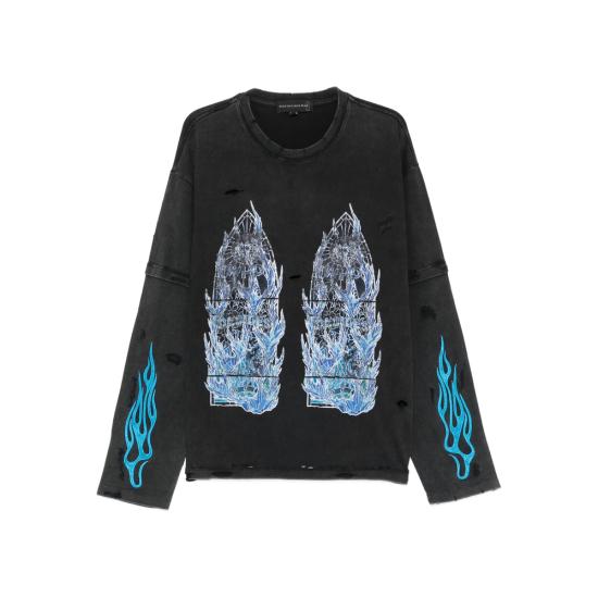 25FW 후 디싸이즈 워 니트웨어 FLAME GLASS DO COAL GREY BLUE