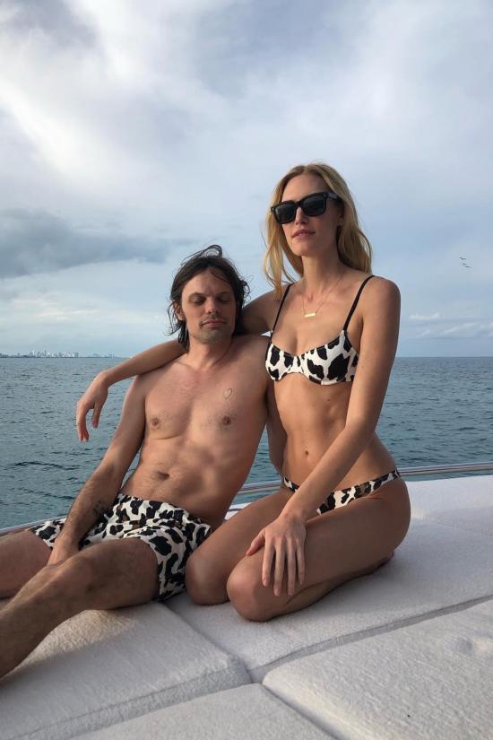  솔리드 앤 스트라이프 비키니 수영복 에바 비키니 빅 레오파드 - SOLID AND STRIPED