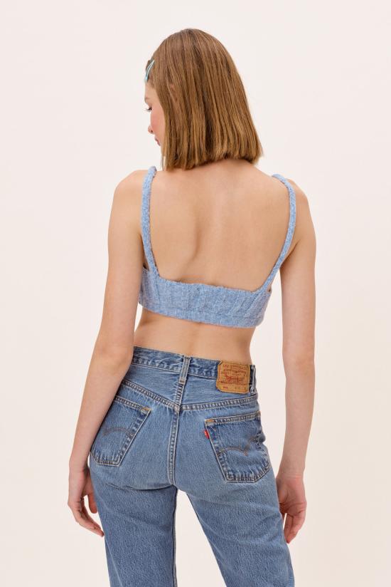  포러브앤레몬스 민소매 티셔츠 사랑과 레몬을 위해 Thea Bralette Skye - FOR LOVE & LEMONS