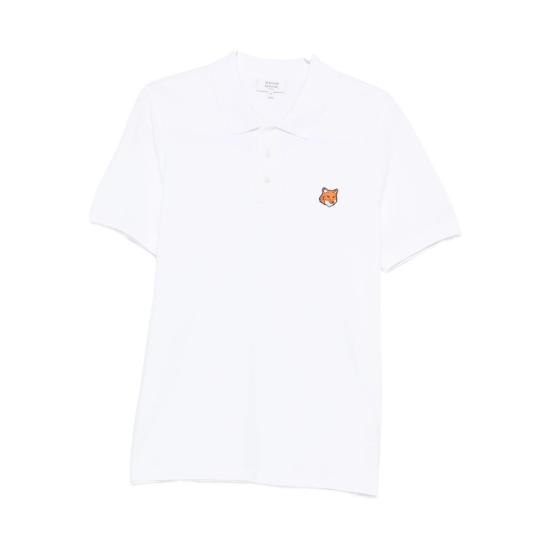 26SS 메종키츠네 폭스 헤드 레귤러 폴로 티셔츠 PM00209KP0002 WHITE