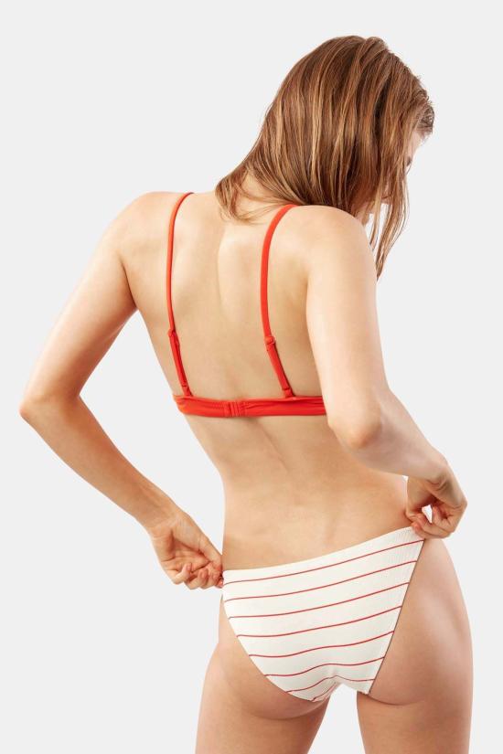  솔리드 앤 스트라이프 비키니 수영복 드 더 모건 비키니 립스틱 핀스트라이프 - SOLID AND STRIPED