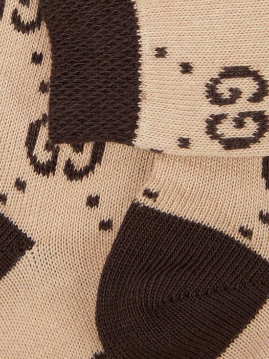 26SS [키즈] 구찌 발목 양말 557012 3K227 098 9764 BEIGE DARK BROWN - GUCCI